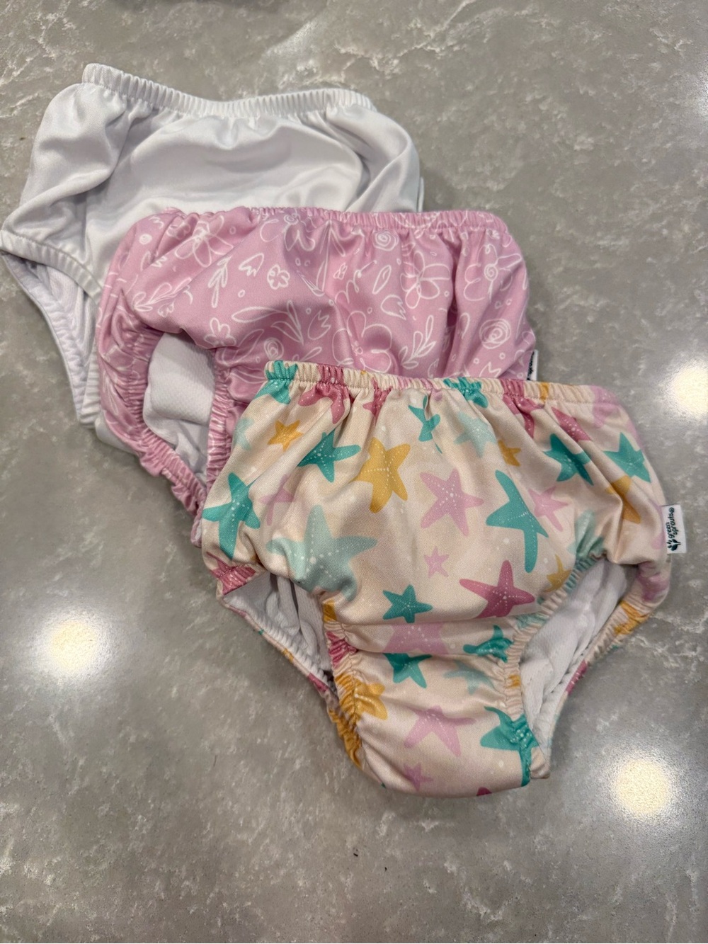 Green Sprouts Reusable Swim Diaper Lot of 3 Size 3T EUC Beach & Floral